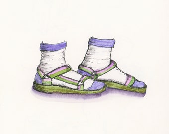 Socks and Sandals Die-Cut Sticker