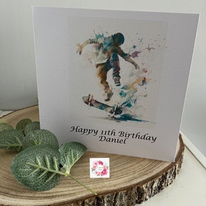Skateboarder birthday card