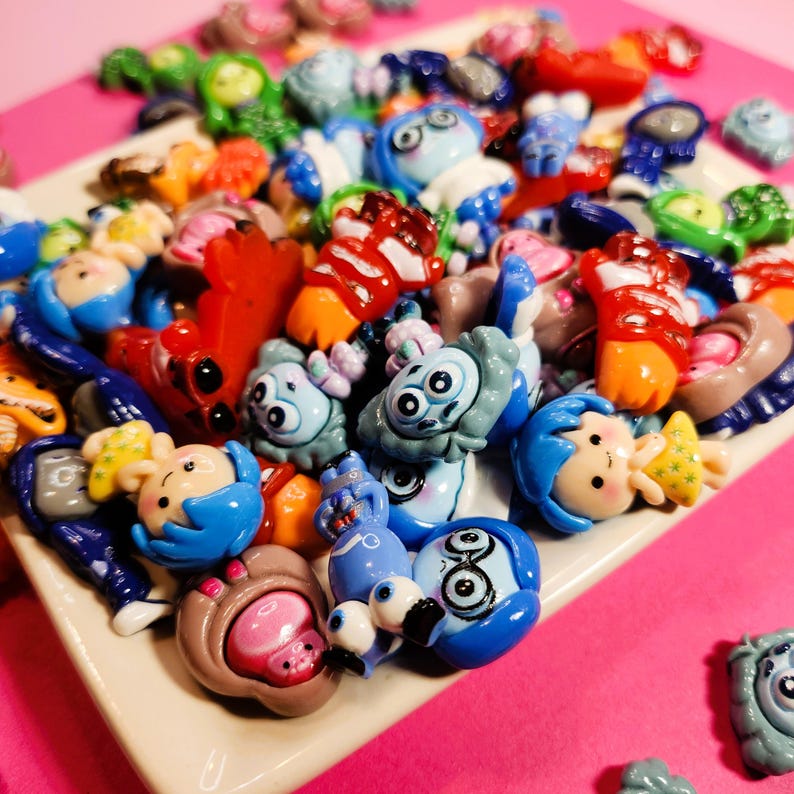 Vibrant Character Resin Charms - Flat Back for DIY Projects (10-piece ...