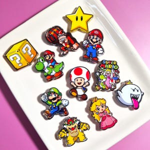 Video Game Acrylic Charms | Double-Sided Gaming Character Beads for Crafts