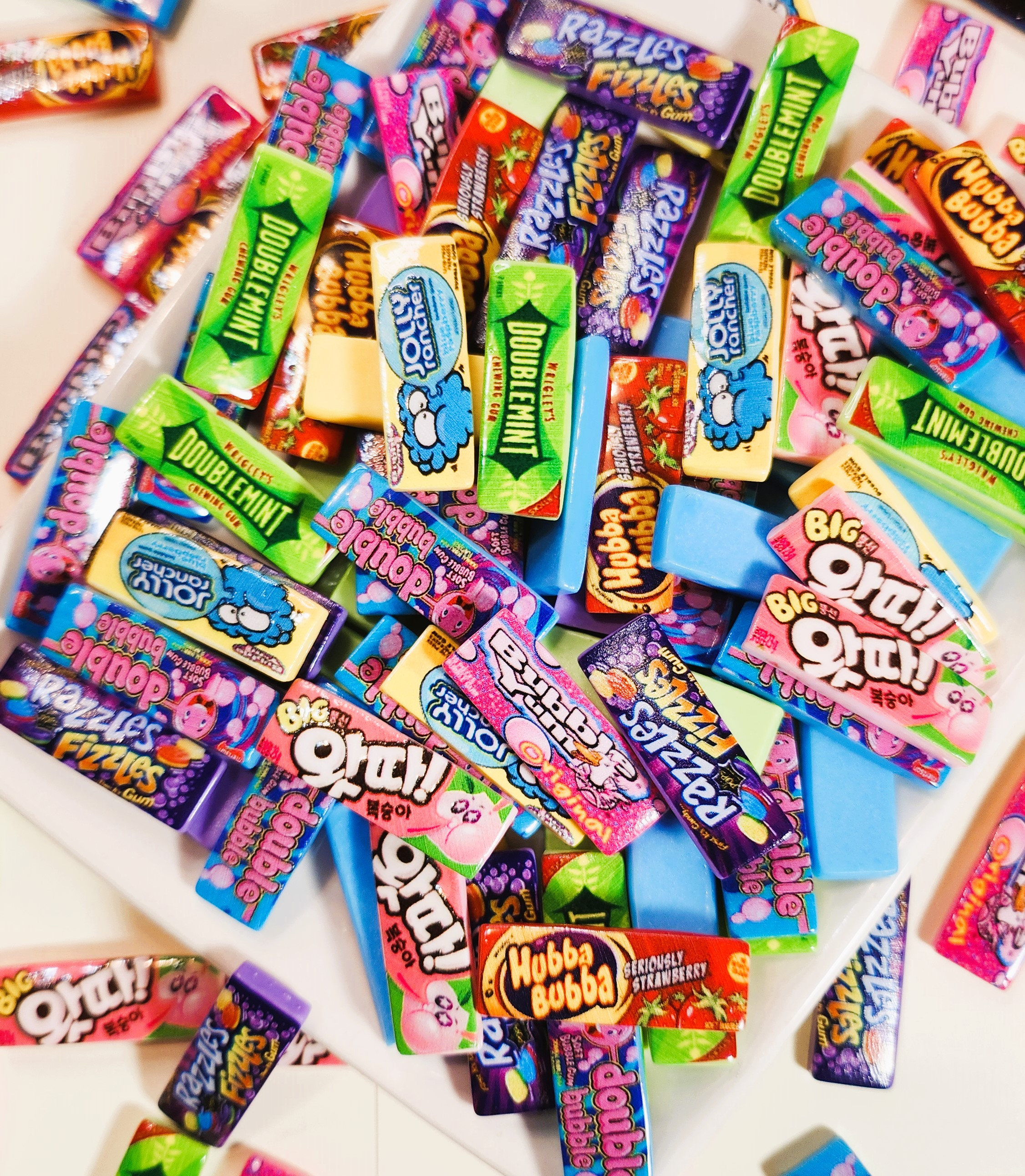 10 PCS Mini Bubble Gum Charms Random Mix Kawaii Candy Flat