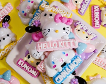 XL Kawaii Kitty & Friends Resin Charms: Decoden DIY Jewelry