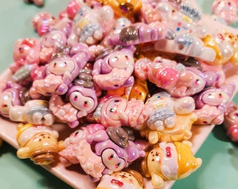 10 PC Kawaii Iridescent Flat Back Charms: DIY Crafts