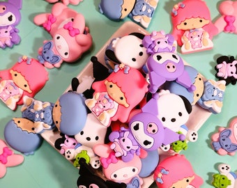 XL Kawaii Kitty & Friends Rubber Charms: Decoden DIY Cabochons