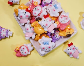 Kawaii Kitty & Friends Resin Cabochon: Decoden Flat Back Charms