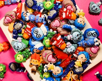 Vibrant Character Resin Charms - Flat Back for DIY Projects (10-Piece Random Mix)