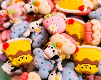 10 Kawaii Kitty & Friends Flat Back Charms: Decoden DIY Crafts