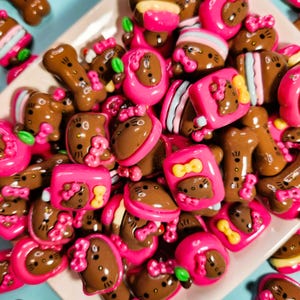 10 Chocolate Brown Kawaii Kitty Resin Charms - Cute DIY Craft Supplies for Jewelry, Keychains, Decoden Art, Scrapbooking & Accessories
