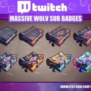 Magic Gem Book Twitch Bit Bits Sub Badges / Old Dusty Ancient Libary Witch Spell / Icons Discord Subskrypcja / Sorcerer Mage Necromancer
