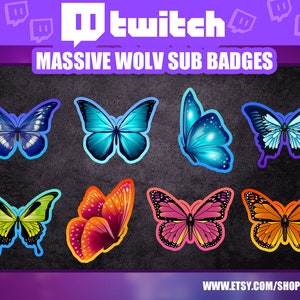 Butterly Twitch Bit Bits Sub-märken / Cocoon Pokémon Wings Sky / Ikoner Discord-prenumeration / Flower Pollen Meadow Nature