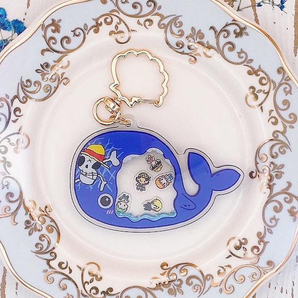 Pirate Anime Lonely Whale Shaker Keychain