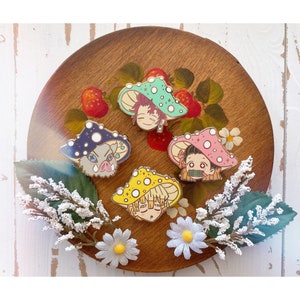 Demon Killing Anime Mushroom Pins