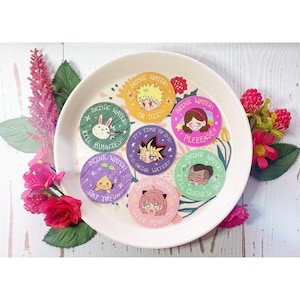 Drink Water Anime/Gaming Character Stickers