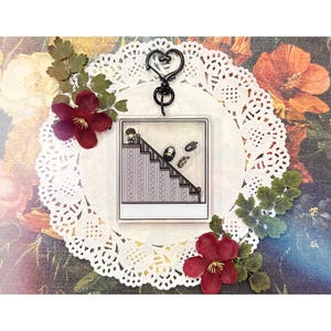 Omori Staircase Polaroid Shaker Keychain