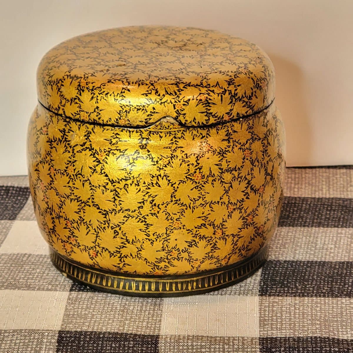 Vintage Japanese Papier Mache Copper Lined Kashmiri Tea