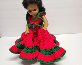 Handcrafted Crochet Dress 13 Inch Doll