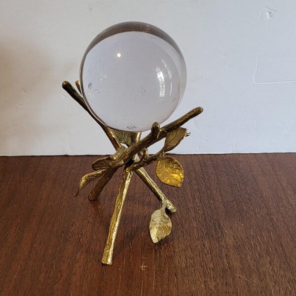 Glass Ball on Brass Twig Stand