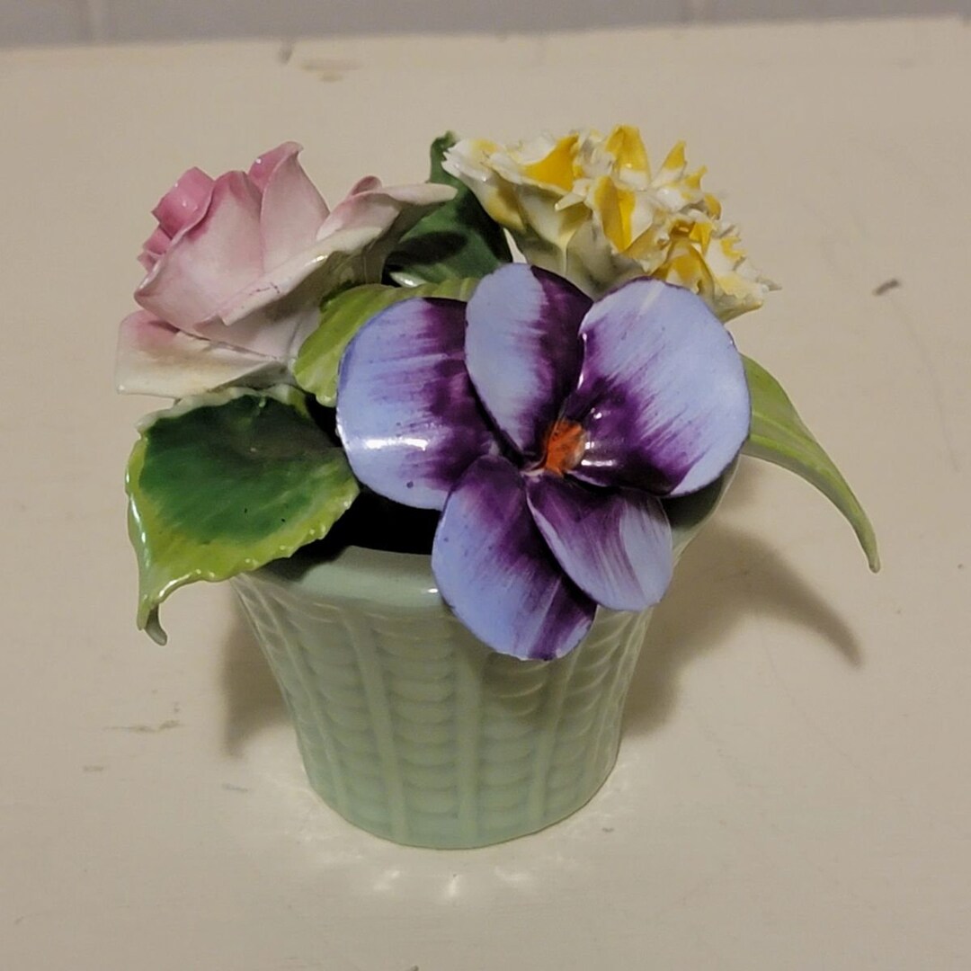 Staffordshire England Bone China Flower Pot Etsy