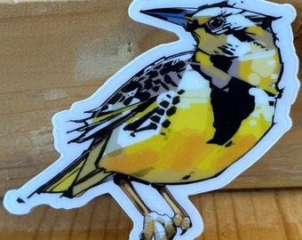 Yellow bird Sticker - meadowlark-Animal Sticker - Nature Sticker  - Phone Sticker - Laptop Decal - Popular Sticker - Cute Sticker