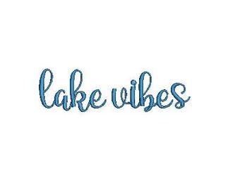 lake vibes embroidery design digital file instant download, lake vibes hat embroidery design