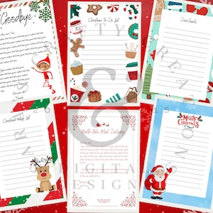 28 individualisierbare Weihnachtsvorlagen Brief vom Santa, Abschied Elfe, To do Liste Wunschliste, Weihnachtsgruß Brief, Brief an Santa