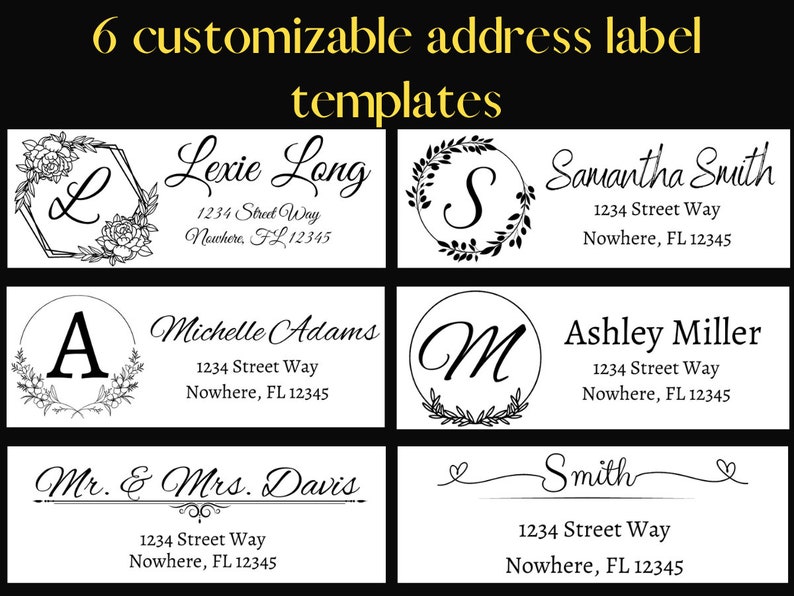 6 Customizable Template Designs for Address Stickers for Thermal