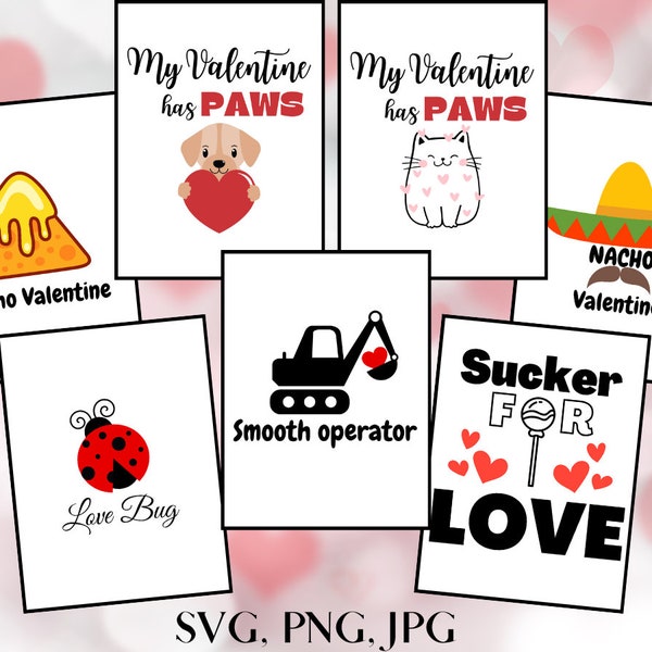 10 Valentines Day shirt designs for kids svg png jpg design file instant digital download, cricut, sublimation, clip art prints, sweatshirt