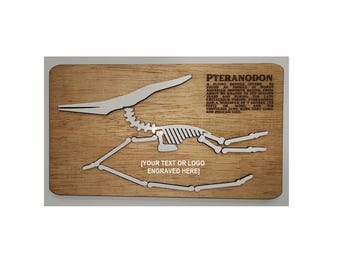 Rompecabezas de Pteranodon hecho a mano: esqueleto de dinosaurio de madera en 3D