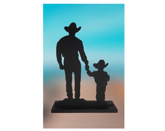 Decoración de mesa de madera con temática de vaquero, papá y yo - Regalo country western