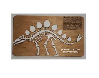 Rompecabezas de esqueleto de estegosaurio de madera hecho a mano: modelo 3D de hueso de dinosaurio