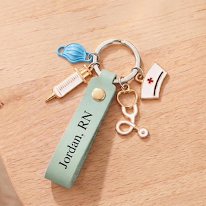 Personalized Nurse Keychain, Custom RN Gift, Nurse Graduation Gift, Custom Name Keychain, Medical Student Gift, Nurse Appreciation Gift