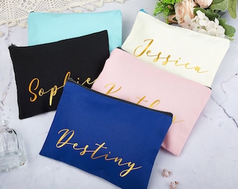 Custom Makeup Bag for Bridesmaids, Custom Cosmetic Bag, Bridesmaid Gifts, Personalized Gift for Her, Bridal Party Gifts, Birthday Gift