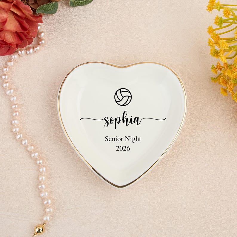 Custom Senior Night Ring Dish, Personalized Sports Jewelry Tray, Cheer ...