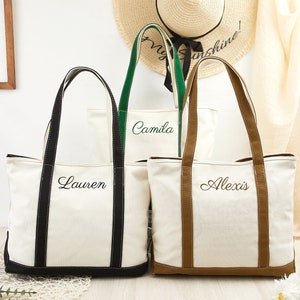 Custom Canvas Tote Bag, Embroidered Tote Bag, Personalized Tote Bag, Bridesmaid Gift, Bride Gift, Mothers Day Gift, Gift for Mom/Her
