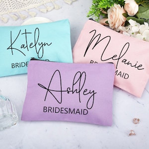 Custom Cosmetic Bag Gifts for Her, Personalized Makeup Bag, Bridesmaid Gifts, Makeup Organizer, Bridal Party Gifts, Bachelorette Party Favor