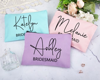 Custom Cosmetic Bag Gifts for Her, Personalized Makeup Bag, Bridesmaid Gifts, Makeup Organizer, Bridal Party Gifts, Bachelorette Party Favor