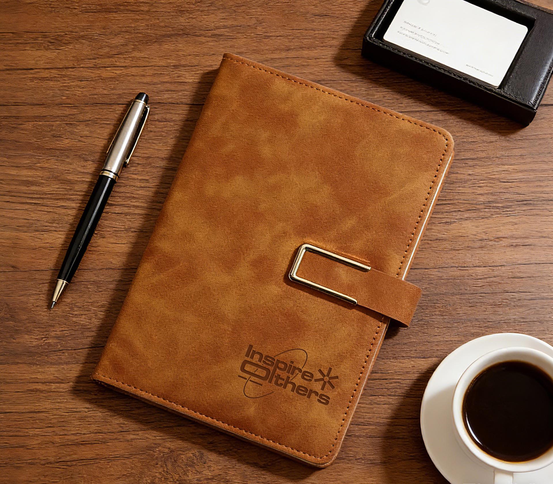 Custom Logo Leather Notebook Set, Engraved Notebook With Pen, Thank You ...