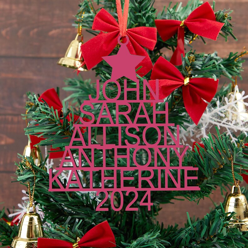 Christmas Tree Ornament 2024, Family Christmas Ornament, Personalized