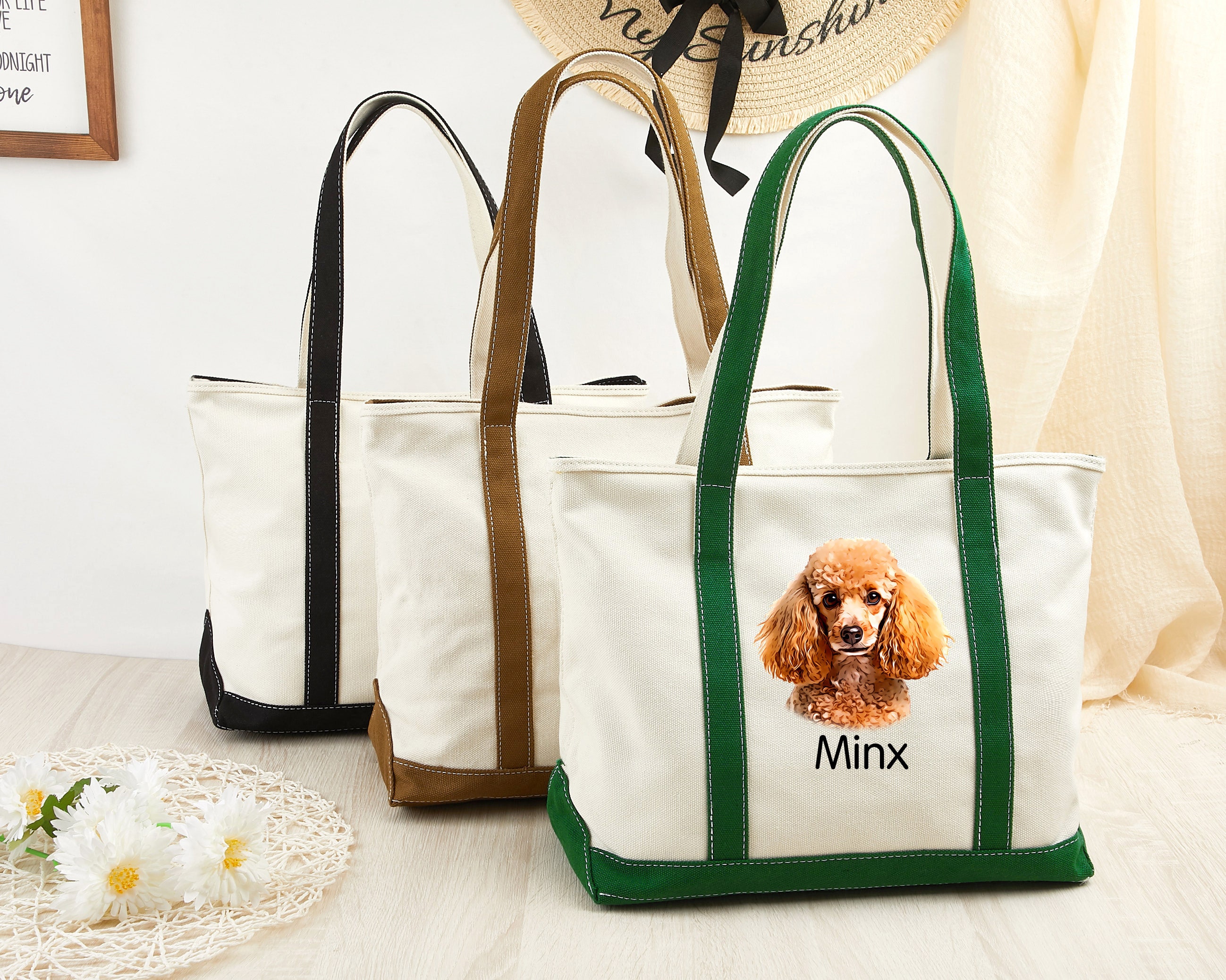 Custom Canvas Tote Bag: Personalized Logo Print Shoulder Bag - Etsy