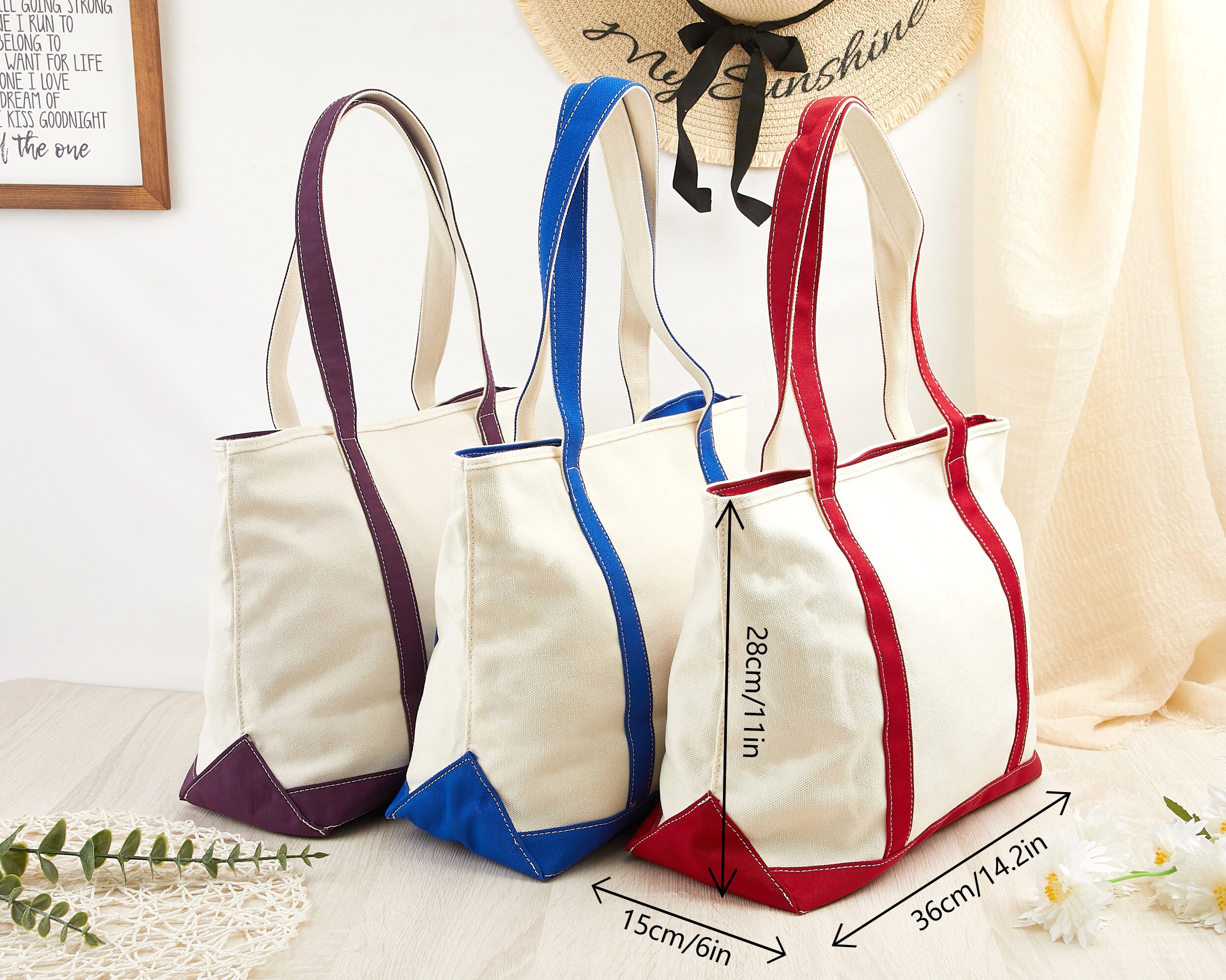Custom Canvas Tote Bag: Personalized Logo Print Shoulder Bag - Etsy