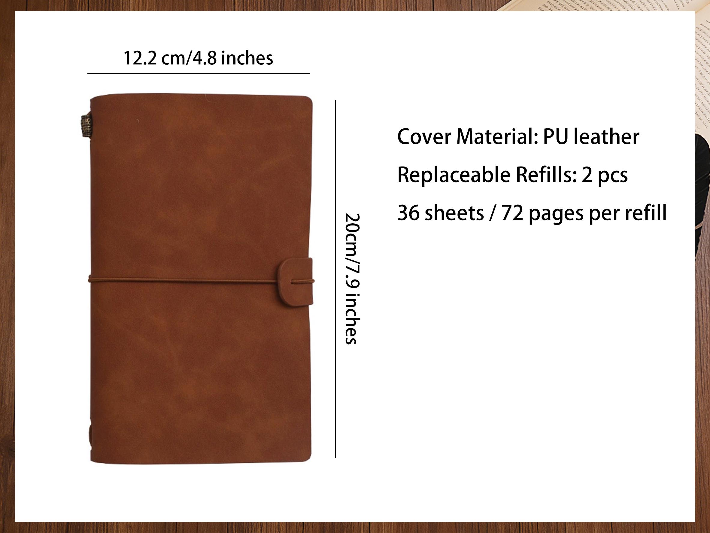 Personalized Travel Journal With 2 Inserts, Refillable Leather Journal ...