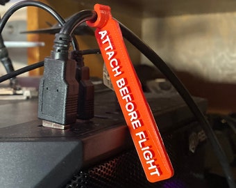Attach Before Flight cable tag for joystick or HOTAS / Cable Tag / Remove Before flight / Flight Sim Cable Tag / HOTAS Cable Tag
