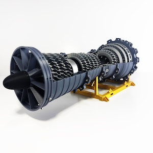 Model Turbojet Engine with Rotating Turbine Blades / Christmas Aviation Decor Gift | Functional Aircraft Engine Display
