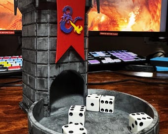 ダイスタワー、RPGとボードゲーム用のタワー、D＆Dファンへのギフト、ゲーマーへの完璧なギフト、ダンジョンズ＆ドラゴンズのタワーディスプレイ
