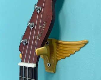 Soporte de pared para ukelele Angel's Wings / Colgador de ukelele / Gancho para ukelele / Soporte para ukelele / Soporte para ukelele / Accesorio para ukelele / Estante para ukelele