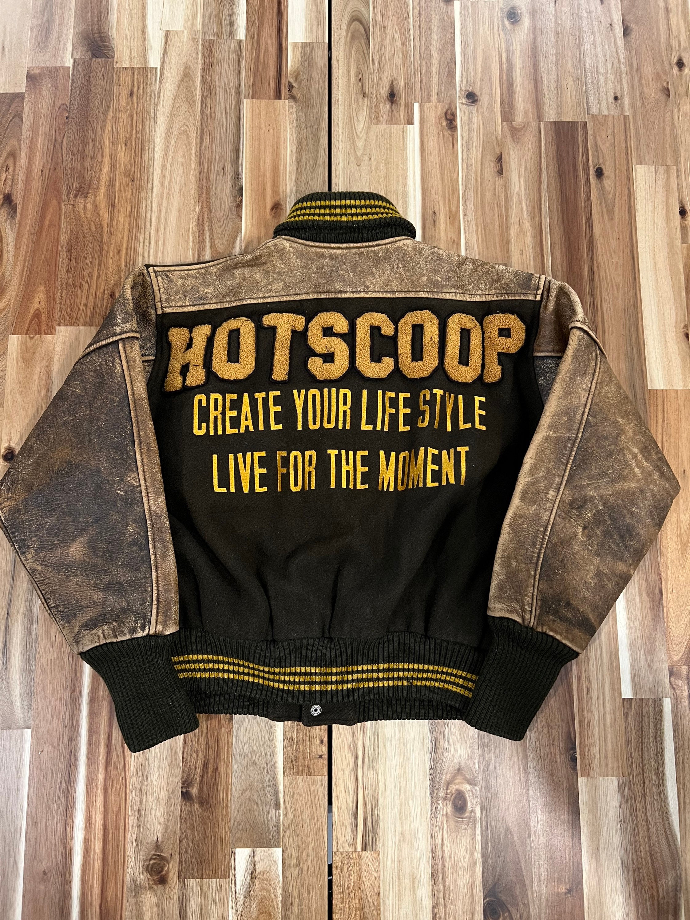 ジャケット・アウター 90s Scoop Boys Stadium Leather Jacket Scoop Varsity Jacket - Etsy