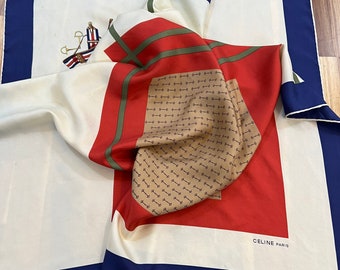 Vintage Celine Silk Scarf Square