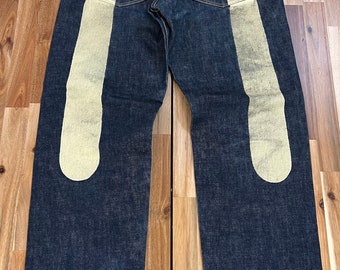 Evisu Jeans By Yamane Large White Daicock Selvedge Travis Scott Denim Jeans
