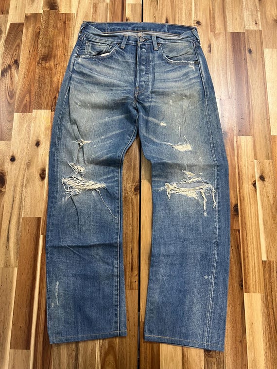 Vintage Levis 501 Big E Selvedge Distressed Denim - Etsy UK