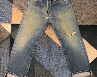 Levis 501 XXC Big E Selvedge Distressed Denim